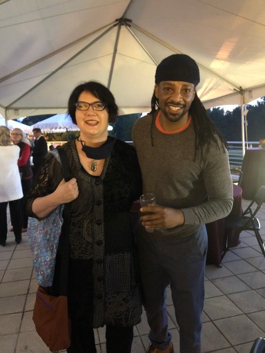 Jericho Brown standing with Betsy Aoki